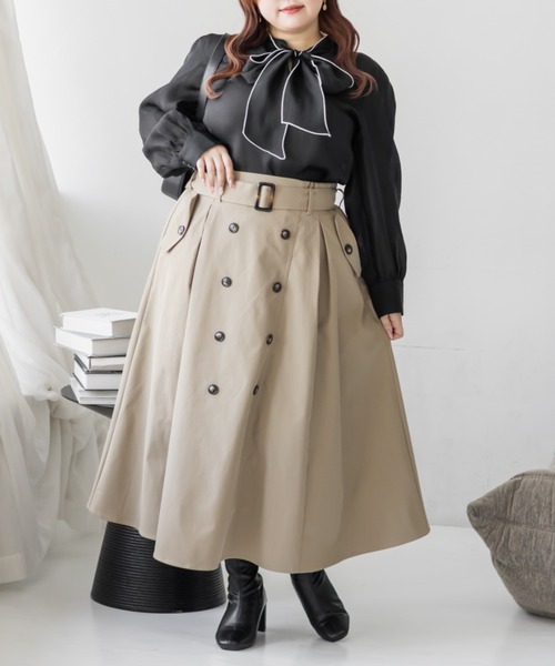 CLETTE(クレット)の「CLETTEオリジナル配色リボンタイシアーブラウス(シャツ/ブラウス・レディース・ブルー/ブラック/ホワイト・4L/3L/LL)」の10枚目の写真