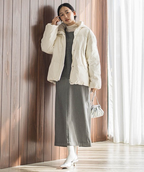 Droite lautreamont（ドロワットロートレアモン）の「テンダークロス2WAYダウン（ダウンジャケット/コート・レディース・ブラック/オフホワイト/ベージュ・S/M）」の14枚目の写真