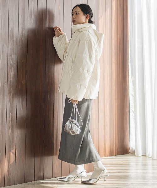 Droite lautreamont（ドロワットロートレアモン）の「テンダークロス2WAYダウン（ダウンジャケット/コート・レディース・ブラック/オフホワイト/ベージュ・S/M）」の15枚目の写真