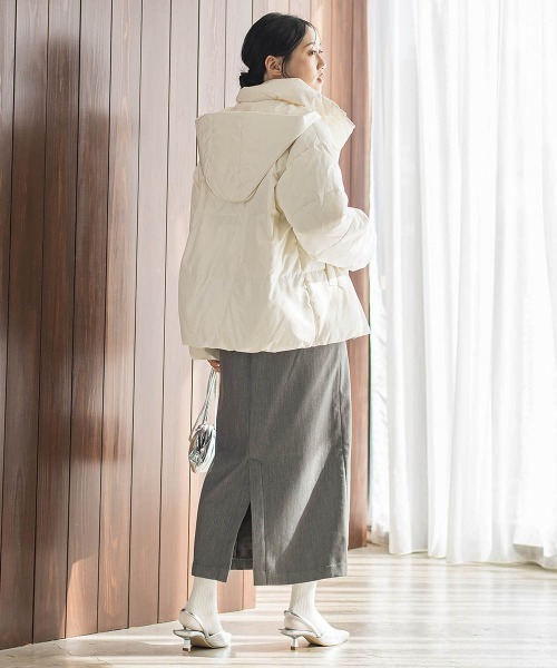 Droite lautreamont（ドロワットロートレアモン）の「テンダークロス2WAYダウン（ダウンジャケット/コート・レディース・ブラック/オフホワイト/ベージュ・S/M）」の16枚目の写真