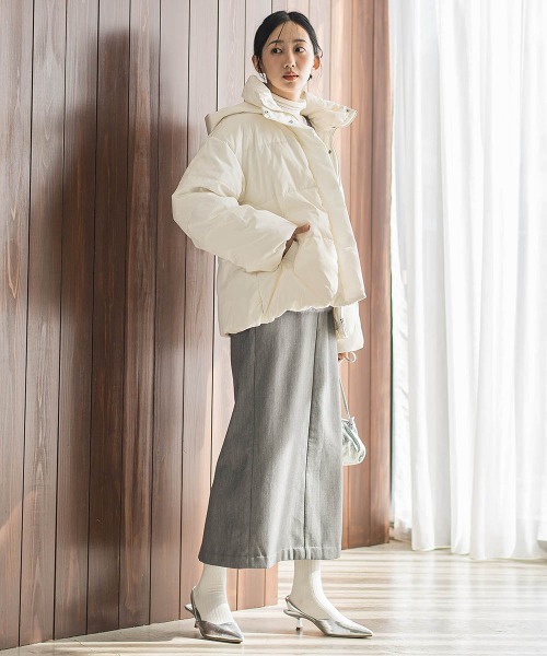 Droite lautreamont（ドロワットロートレアモン）の「テンダークロス2WAYダウン（ダウンジャケット/コート・レディース・ブラック/オフホワイト/ベージュ・S/M）」の13枚目の写真