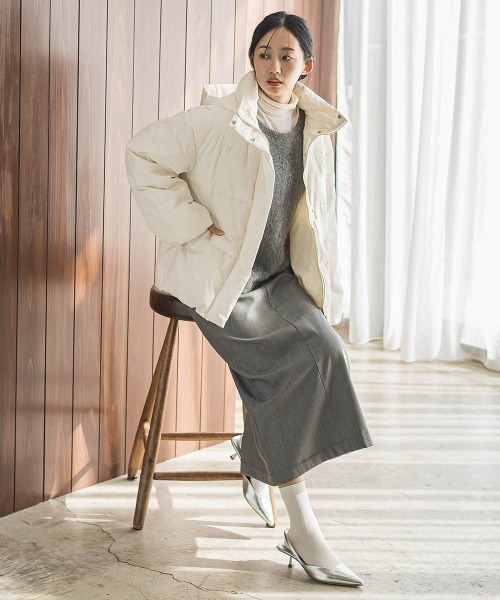 Droite lautreamont（ドロワットロートレアモン）の「テンダークロス2WAYダウン（ダウンジャケット/コート・レディース・ブラック/オフホワイト/ベージュ・S/M）」の17枚目の写真