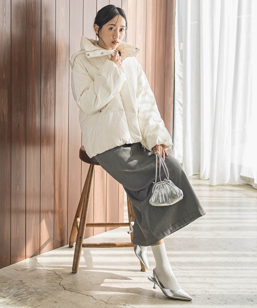 Droite lautreamont（ドロワットロートレアモン）の「テンダークロス2WAYダウン（ダウンジャケット/コート・レディース・ブラック/オフホワイト/ベージュ・S/M）」の18枚目の写真