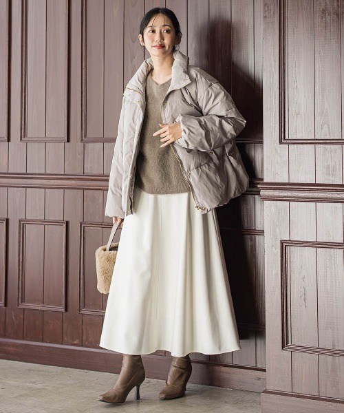 Droite lautreamont（ドロワットロートレアモン）の「テンダークロス2WAYダウン（ダウンジャケット/コート・レディース・ブラック/オフホワイト/ベージュ・S/M）」の7枚目の写真