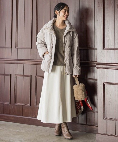 Droite lautreamont（ドロワットロートレアモン）の「テンダークロス2WAYダウン（ダウンジャケット/コート・レディース・ブラック/オフホワイト/ベージュ・S/M）」の8枚目の写真