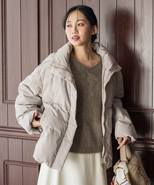 Droite lautreamont（ドロワットロートレアモン）の「テンダークロス2WAYダウン（ダウンジャケット/コート・レディース・ブラック/オフホワイト/ベージュ・S/M）」の4枚目の写真