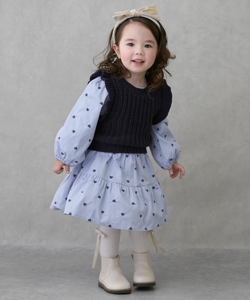 petit main（プティマイン）の「【リンク】ベストつきワンピース（ワンピース・キッズ・ライトブルー/ライトピンク/カラフル・120cm/100cm/110cm/130cm/90cm/80ｃｍ）」の7枚目の写真