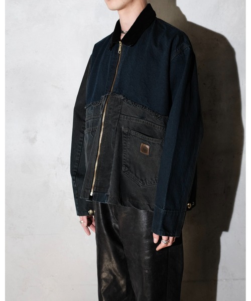 Carhartt(カーハート)の「THRIFTY LOOK スリフティルック / CARHARTT DENIM ACTIVE JACKET カーハート リメイク(デニムジャケット・メンズ・ブラック・MEDIUM/LARGE)」の6枚目の写真