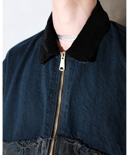 Carhartt(カーハート)の「THRIFTY LOOK スリフティルック / CARHARTT DENIM ACTIVE JACKET カーハート リメイク(デニムジャケット・メンズ・ブラック・MEDIUM/LARGE)」の10枚目の写真