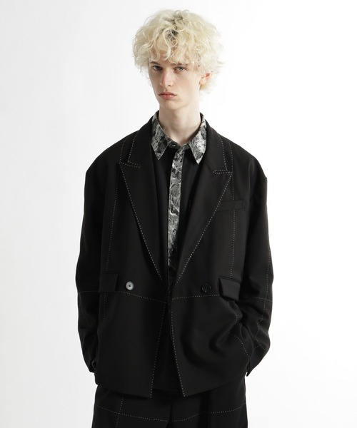 HARE(ハレ)の「【SET UP対応】SASHIKOステッチジャケット(HARE)(テーラードジャケット・メンズ・ブラック/グレー・FREE)」の2枚目の写真