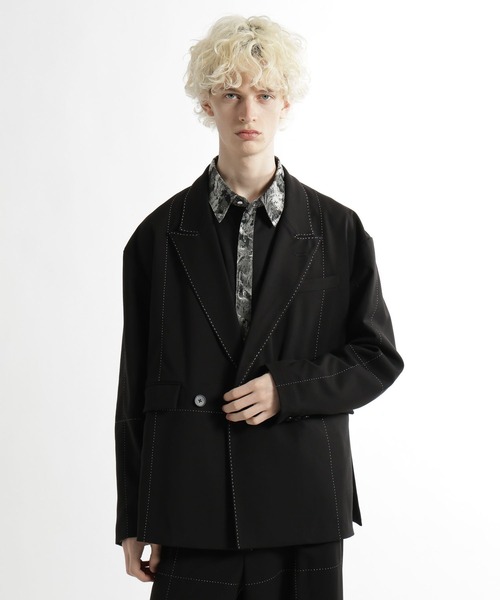 HARE(ハレ)の「【SET UP対応】SASHIKOステッチジャケット(HARE)(テーラードジャケット・メンズ・ブラック/グレー・FREE)」の9枚目の写真