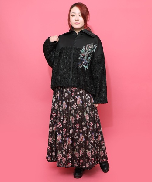 iS ScoLar（イズスカラー）の「553295：雅結×iS ScoLarコラボ 花蝶リバーシブルスカート（スカート・レディース・ブラック/ネイビー・L/M）」の15枚目の写真