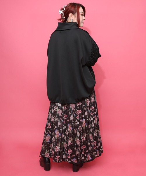 iS ScoLar（イズスカラー）の「553295：雅結×iS ScoLarコラボ 花蝶リバーシブルスカート（スカート・レディース・ブラック/ネイビー・L/M）」の16枚目の写真