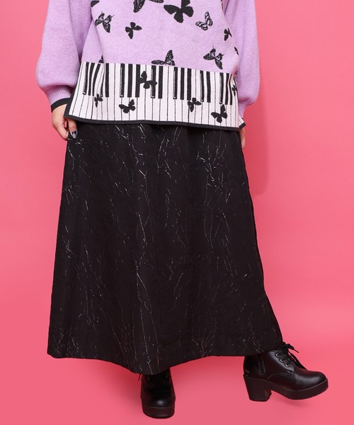 iS ScoLar（イズスカラー）の「553295：雅結×iS ScoLarコラボ 花蝶リバーシブルスカート（スカート・レディース・ブラック/ネイビー・L/M）」の19枚目の写真