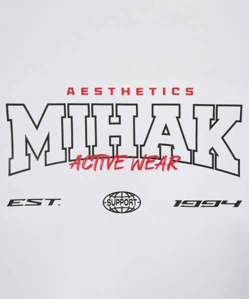 MIHAK(ミハク)の「ストロークアーチロゴオーバーサイズTシャツ (ホワイト)(Tシャツ/カットソー・メンズ・その他・1/2/3)」の8枚目の写真