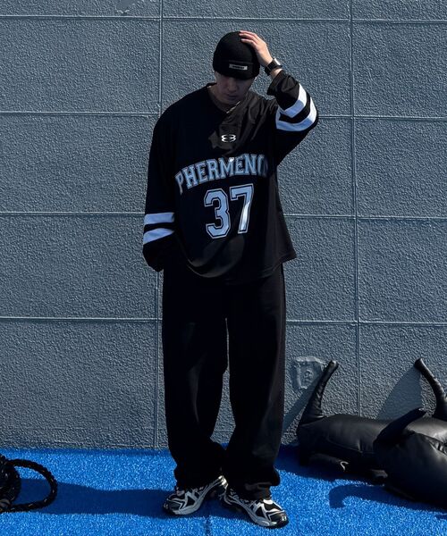 PHERMENON(フェルメノン)の「オーバーサイズラグビージャージロングスリーブ - ライトグレー(Tシャツ/カットソー・メンズ・ライトグレー・1/2/3)」の14枚目の写真