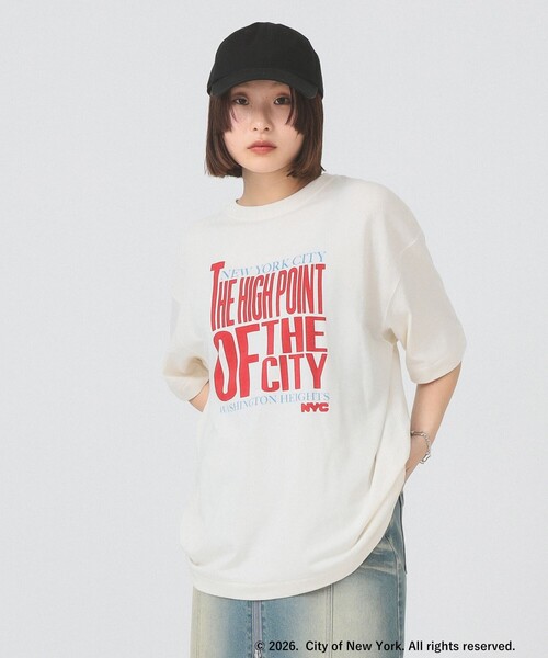 Ray BEAMS(レイビームス)の「GRS_NYC_S/S_TEE(Tシャツ/カットソー・レディース・グレー/ホワイト/ブラック・ONE SIZE)」の1枚目の写真