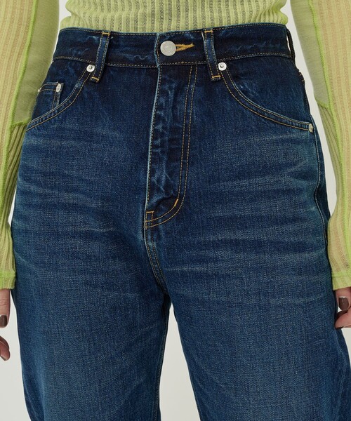 beautiful people(ビューティフルピープル)の「【beautiful people/ビューティフルピープル】selvedge denim bleach straightpants/セルビッジデニムブリーチストレートパンツ(デニムパンツ・レディース・ダークインディゴブルー・36/34)」の7枚目の写真