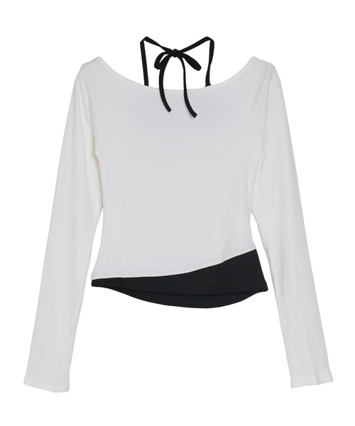 Pt18kg(プラチナイチハチキログラム)の「オフショルダーロゴプリントトップス(Tシャツ/カットソー・レディース・ブラック/ホワイト・FREE)」の13枚目の写真
