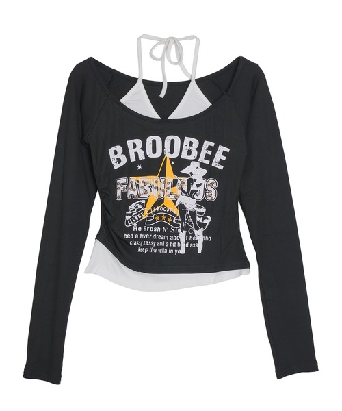 Pt18kg(プラチナイチハチキログラム)の「オフショルダーロゴプリントトップス(Tシャツ/カットソー・レディース・ブラック/ホワイト・FREE)」の5枚目の写真