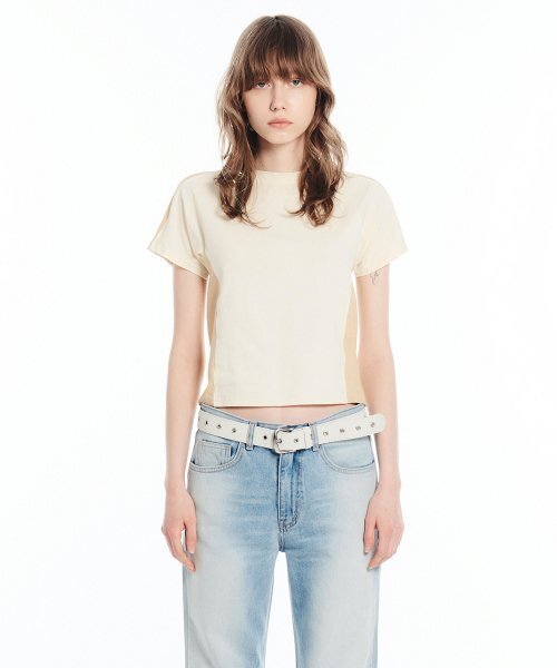 RAGLAN LOGO HALF TOP / CREAM