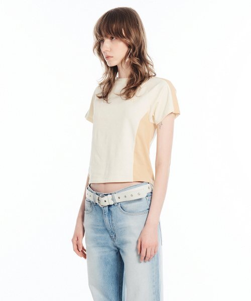 RAGLAN LOGO HALF TOP / CREAM