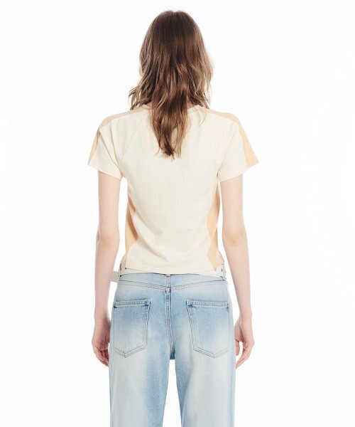 RAGLAN LOGO HALF TOP / CREAM