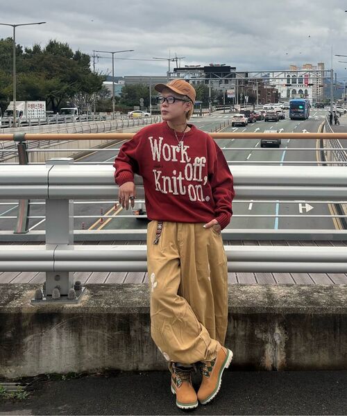 URBANAGE（アーバンエイジ）の「ワークオフ ラウンドオーバーサイズニット_ベージュ（ニット/セーター・メンズ・その他・LARGE/MEDIUM）」の8枚目の写真