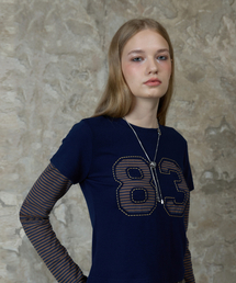 L13 STRIPE T-SHIRT(NAVY)