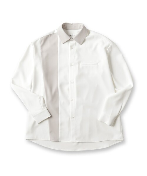 tk.TAKEO KIKUCHI（ティーケータケオキクチ）の「パネルカット ジップシャツ（シャツ/ブラウス・メンズ・ホワイト系その他5/ブラック系4・01/02/03）」の3枚目の写真