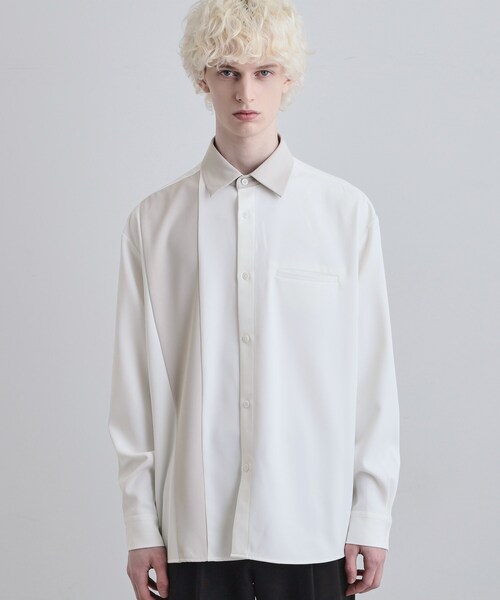 tk.TAKEO KIKUCHI（ティーケータケオキクチ）の「パネルカット ジップシャツ（シャツ/ブラウス・メンズ・ホワイト系その他5/ブラック系4・01/02/03）」の12枚目の写真