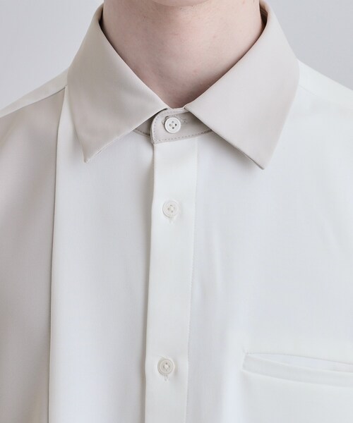 tk.TAKEO KIKUCHI（ティーケータケオキクチ）の「パネルカット ジップシャツ（シャツ/ブラウス・メンズ・ホワイト系その他5/ブラック系4・01/02/03）」の15枚目の写真