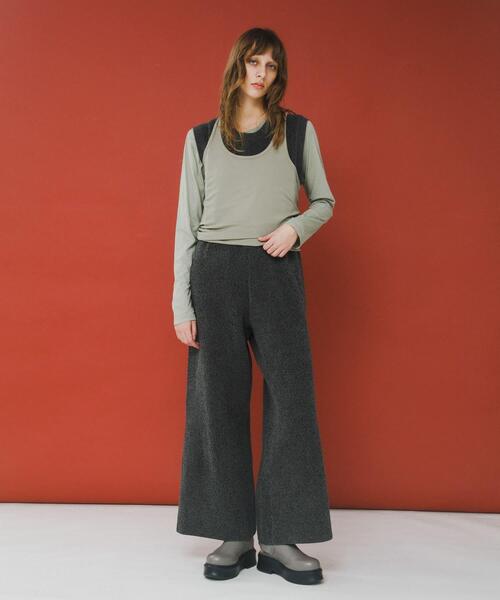 LAATO（ラート）の「layered long set tee（Tシャツ/カットソー・レディース・ライトカーキ/ブラック/ライトブルー・FREE）」の12枚目の写真