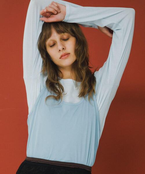 LAATO（ラート）の「layered long set tee（Tシャツ/カットソー・レディース・ライトカーキ/ブラック/ライトブルー・FREE）」の15枚目の写真