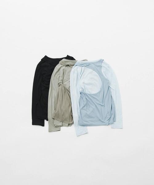 LAATO（ラート）の「layered long set tee（Tシャツ/カットソー・レディース・ライトカーキ/ブラック/ライトブルー・FREE）」の19枚目の写真