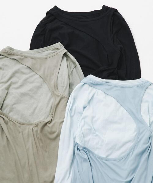 LAATO（ラート）の「layered long set tee（Tシャツ/カットソー・レディース・ライトカーキ/ブラック/ライトブルー・FREE）」の21枚目の写真