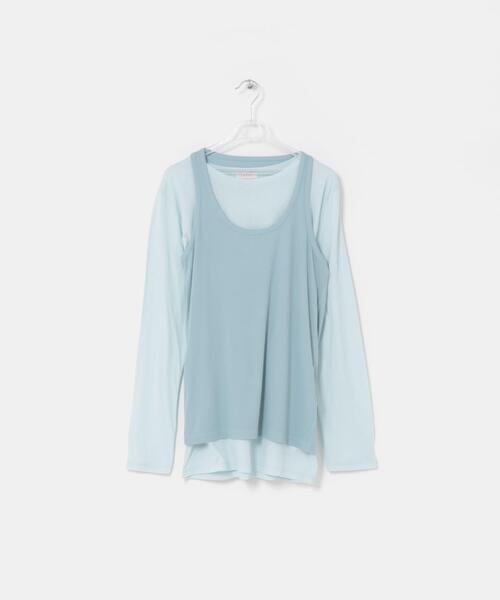 LAATO（ラート）の「layered long set tee（Tシャツ/カットソー・レディース・ライトカーキ/ブラック/ライトブルー・FREE）」の22枚目の写真