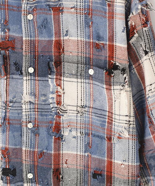 DANKE SCHON(ダンケシェーン)の「DankeSchon/ダンケシェーン/DAMAGE CAMO CHECK L/S SHIRTS(シャツ/ブラウス・レディース・ブルー/モスグリーン・L/M)」の9枚目の写真