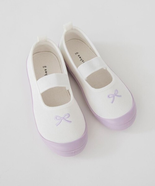 BRANSHES（ブランシェス）の「ワンポイント刺しゅう上履き（スリッポン・キッズ・ピンク/ブルー/ラベンダー/ブラック・16.0cm/15.0cm/19.0cm/18.0cm/17.0cm）」の3枚目の写真