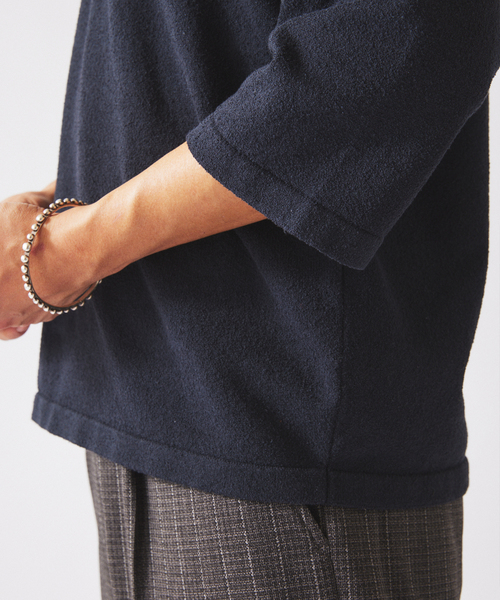 JOURNAL STANDARD relume（ジャーナルスタンダード　レリューム）の「ウォッシャブル ブークレニット スキッパー ポロシャツ（Tシャツ/カットソー・メンズ・ネイビー/スカイブルー/ライトイエロー・MEDIUM/LARGE）」の13枚目の写真