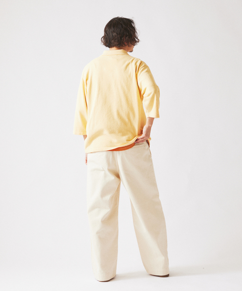 JOURNAL STANDARD relume（ジャーナルスタンダード　レリューム）の「ウォッシャブル ブークレニット スキッパー ポロシャツ（Tシャツ/カットソー・メンズ・ネイビー/スカイブルー/ライトイエロー・MEDIUM/LARGE）」の16枚目の写真