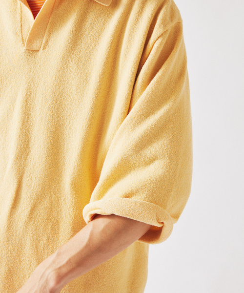 JOURNAL STANDARD relume（ジャーナルスタンダード　レリューム）の「ウォッシャブル ブークレニット スキッパー ポロシャツ（Tシャツ/カットソー・メンズ・ネイビー/スカイブルー/ライトイエロー・MEDIUM/LARGE）」の21枚目の写真