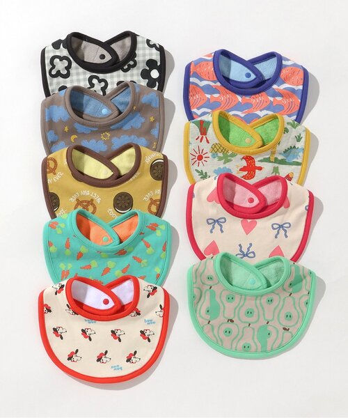 BREEZE（ブリーズ）の「リバーシブルスタイ　マイファーストブリーズ（スタイ/よだれかけ・キッズ・クリーム/アイボリー/チャコール/ミント/オレンジ/イエロー/キャメル/レインボー/レッド・80）」の13枚目の写真