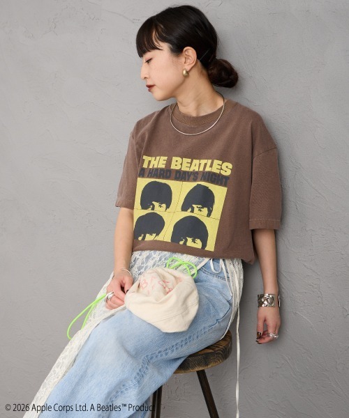 GOOD ROCK SPEED（グッドロックスピード）の「[GOOD ROCK SPEED/グッドロックスピード] 別注 THE BEATLES ロックプリントTシャツ(A Hard Day's Night)（Tシャツ/カットソー・レディース・ブラウン・M/L/XL）」の4枚目の写真