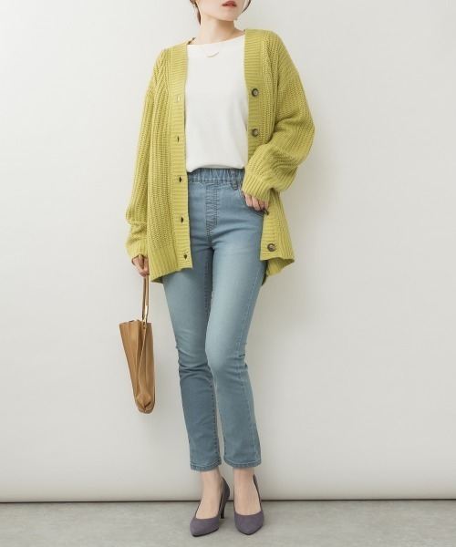 aity(アイティ)の「M-4L 紐付きゴムウエスト スキニーデニムパンツ(デニムパンツ・レディース・ネイビー/ブルー/ワンウォッシュ・3L/LL/L/M/4L)」の3枚目の写真
