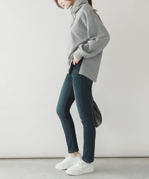 aity(アイティ)の「M-4L 紐付きゴムウエスト スキニーデニムパンツ(デニムパンツ・レディース・ネイビー/ブルー/ワンウォッシュ・3L/LL/L/M/4L)」の19枚目の写真