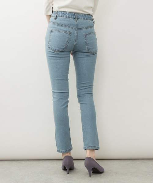 aity(アイティ)の「M-4L 紐付きゴムウエスト スキニーデニムパンツ(デニムパンツ・レディース・ネイビー/ブルー/ワンウォッシュ・3L/LL/L/M/4L)」の16枚目の写真