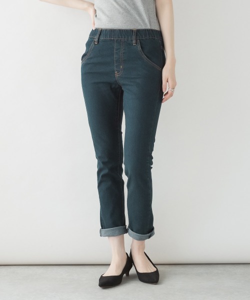 aity(アイティ)の「M-4L 紐付きゴムウエスト スキニーデニムパンツ(デニムパンツ・レディース・ネイビー/ブルー/ワンウォッシュ・3L/LL/L/M/4L)」の18枚目の写真