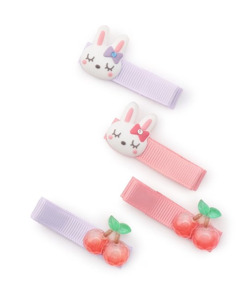 KP DECO（ケーピーデコ）の「mimiちゃん×チェリー ヘアクリップ（バレッタ/ヘアクリップ・キッズ・ピンク/ラベンダー・FREE）」の5枚目の写真