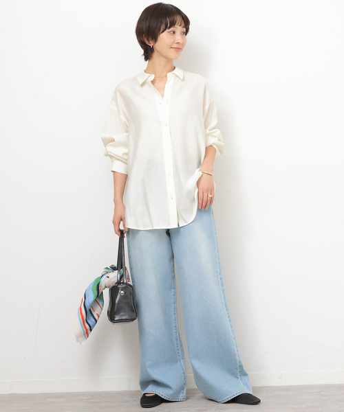 JOURNAL STANDARD relume(ジャーナルスタンダード レリューム)の「ライトストライプシャツ(シャツ/ブラウス・レディース・ホワイト/ピンク系その他/ブルー・FREE)」の4枚目の写真